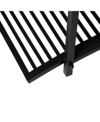 Garden Bridge 3.3', Floral Pond Bridge with Safety Railings