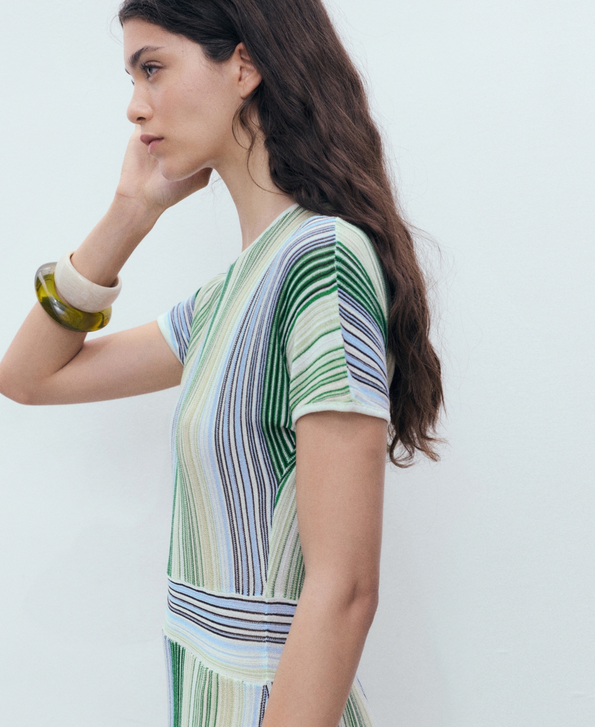 Mango Stripe Maxi Sweater Dress In Multi