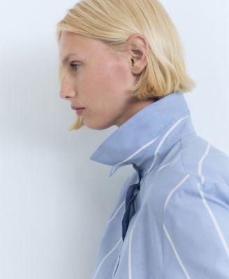 Women's Striped Knot Shirt Dress