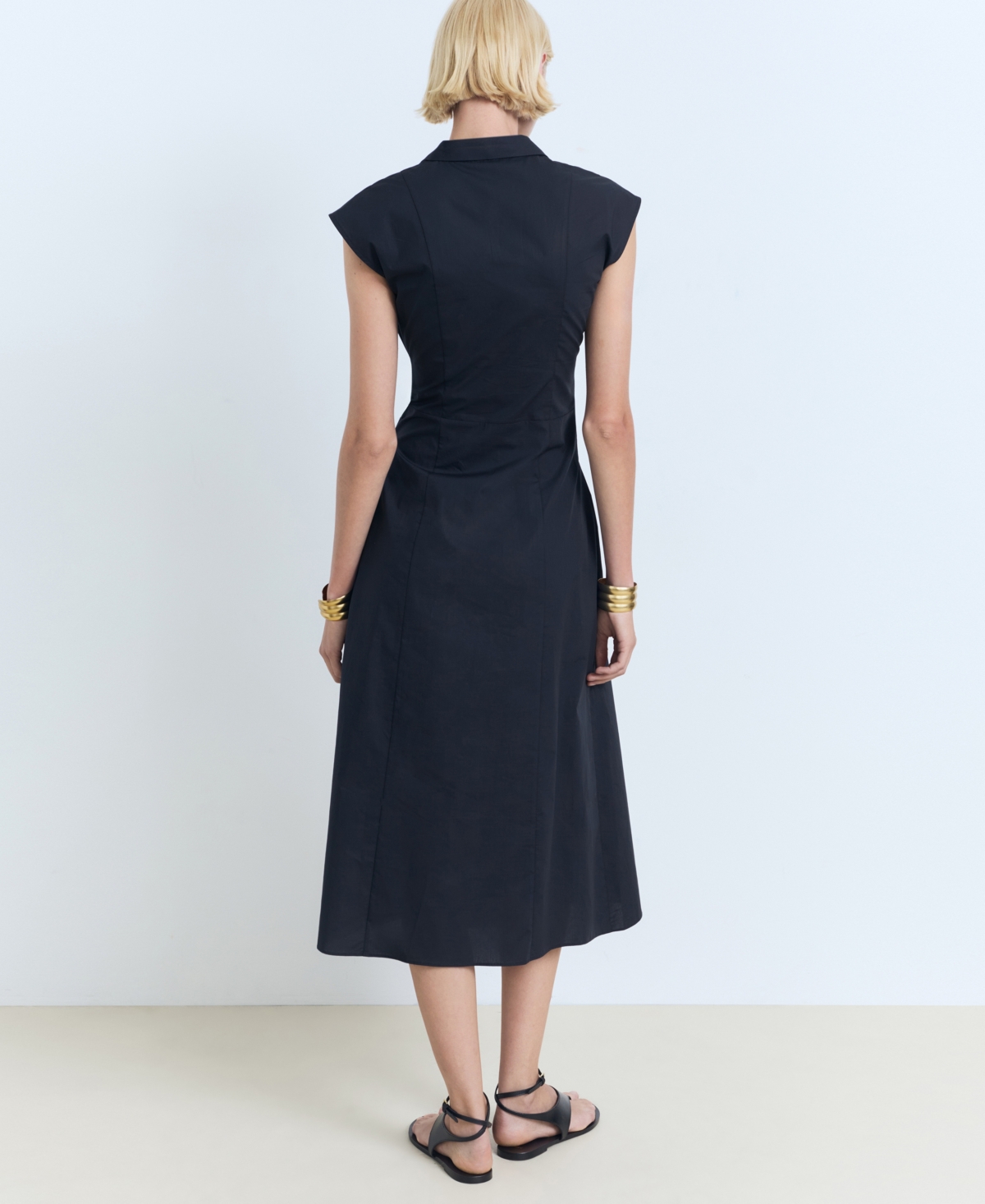 Mango Robe Midi Détail Naud Bleu Marine Foncé - Femme - Xl -  In Blue