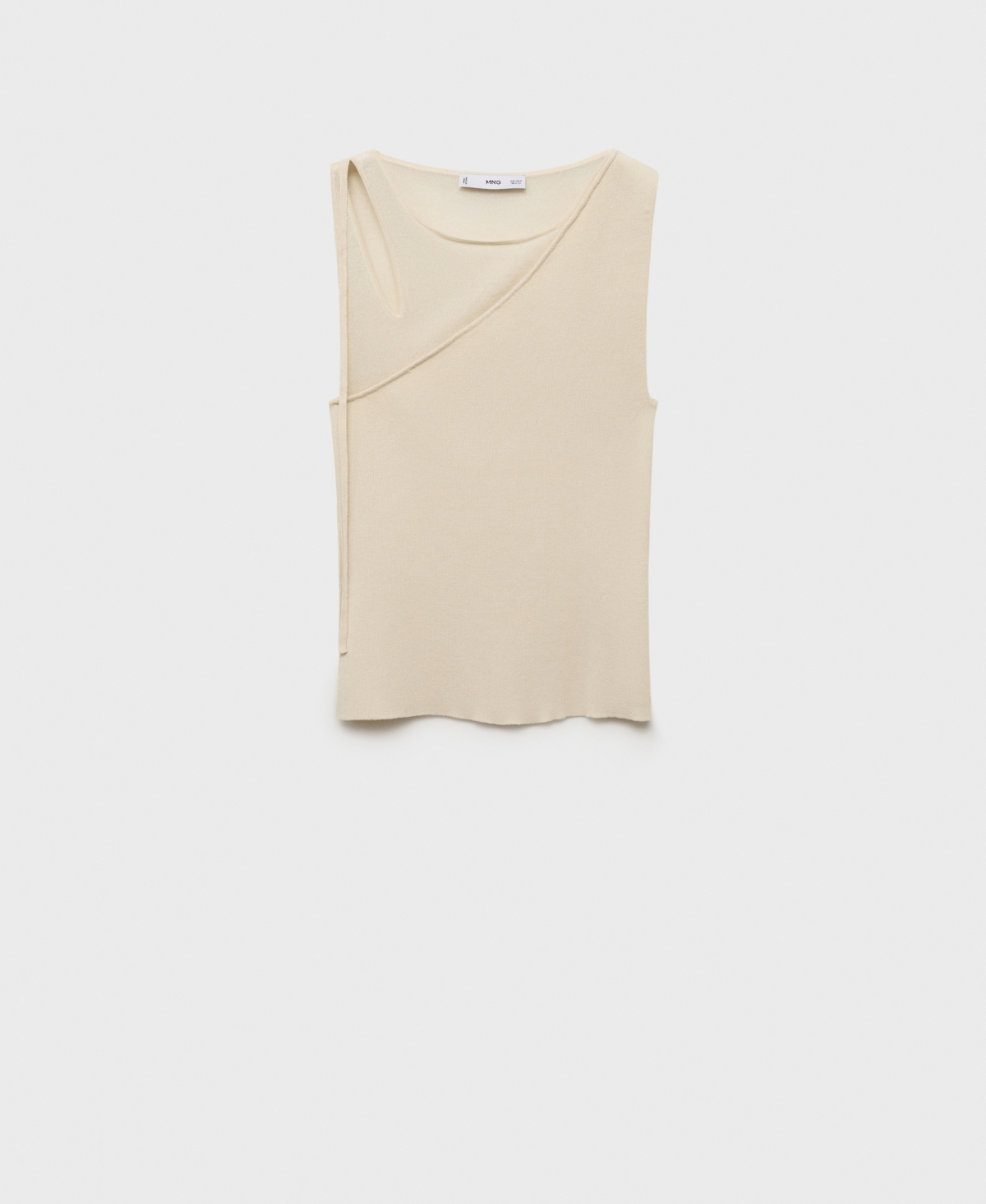 Mango Cutout Crossover Knit Top In Neutral