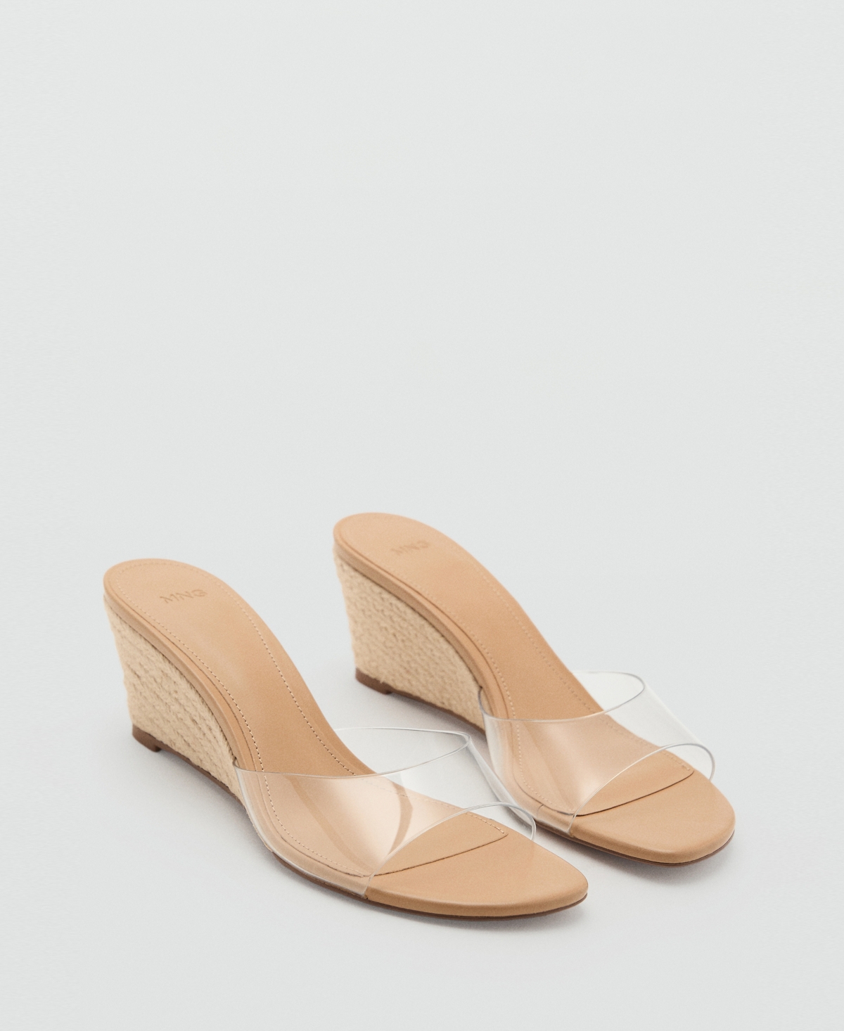 Women's Vinyl Wedge Sandals - Nude