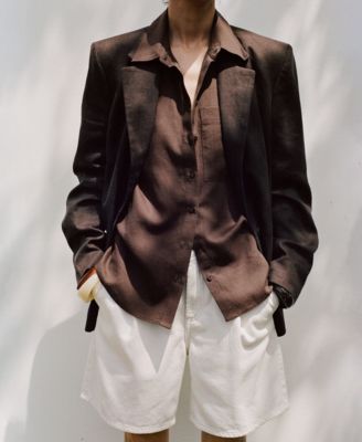 Women's Mid-Rise Pleated Denim Bermuda Shorts