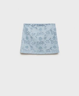 MANGO - Women's Embroidered Cotton Skirt