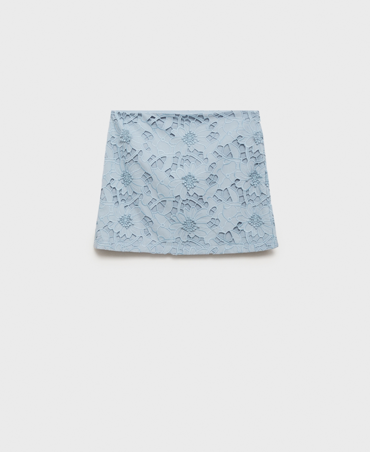 Women's Embroidered Cotton Skirt - Blue