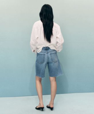 Women's Frayed Hem Denim Shorts