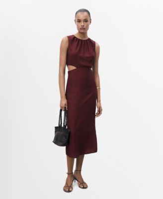 MANGO - Women's Cut-Out Midi Dress