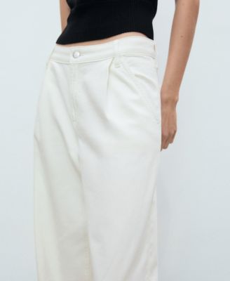 Women's Wide Leg Pleated Jeans