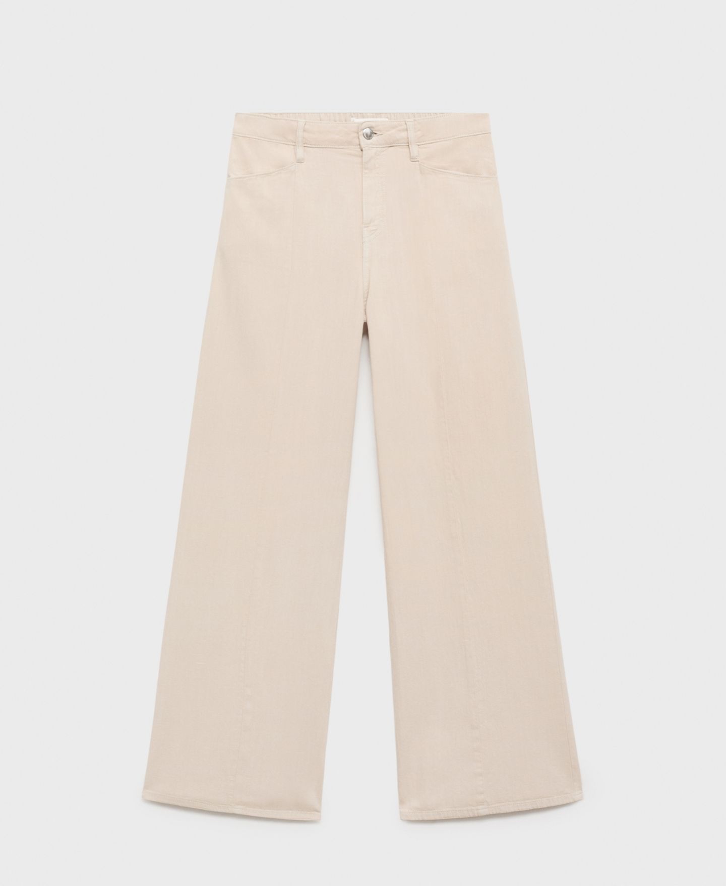 Женские джинсы Mango Straight-Fit Mid-Rise Denim, цвет: Песочный — фото 1