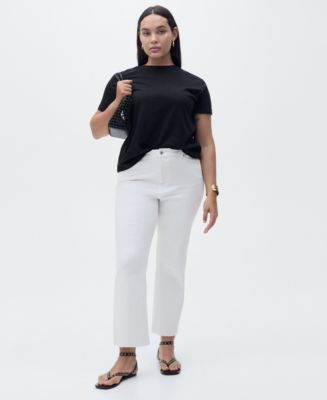 MANGO Women's Sienna Flared Cropped Jeans Macy's