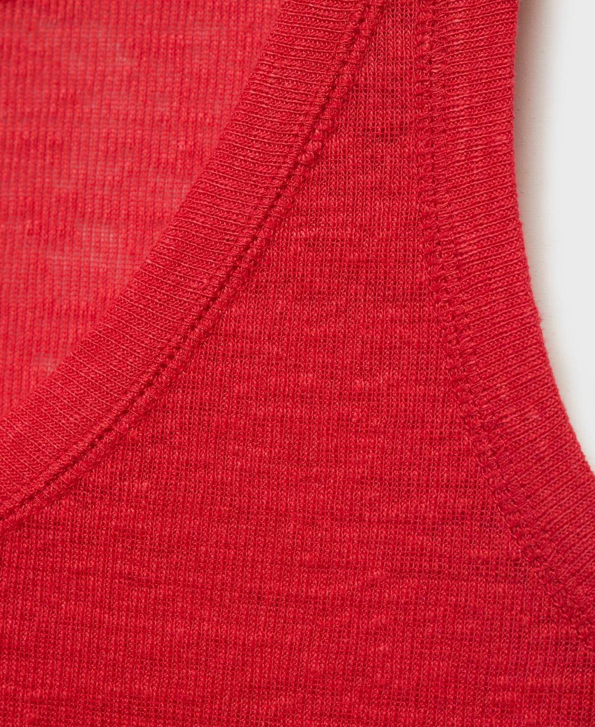 Mango Women's Strap Linen Top In Red