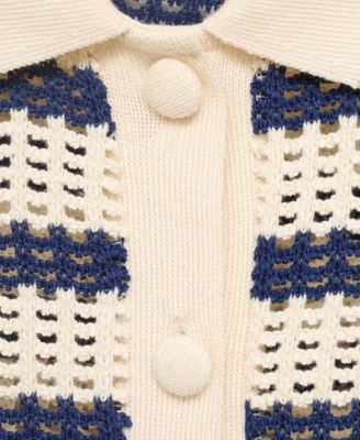 Women's Short-Sleeved Striped Cardigan