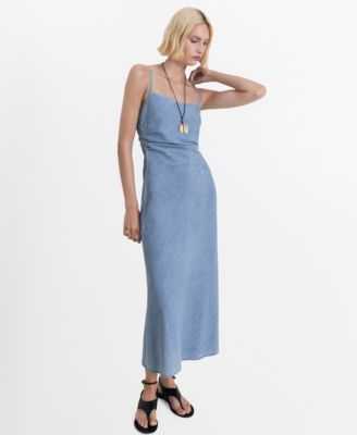 MANGO - Women's Draped Denim-Style Dress