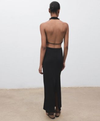 Women's Draped Open-Back Dress
