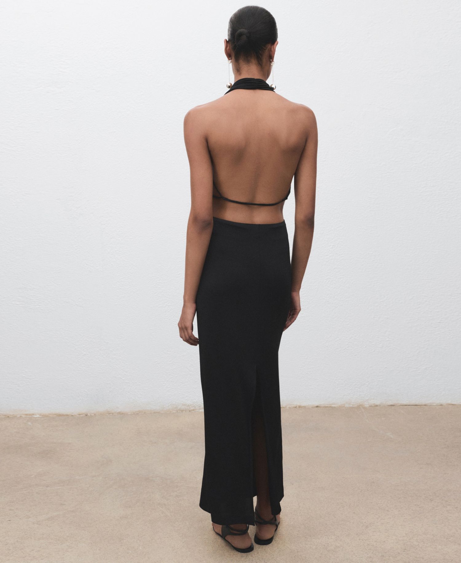 Women's Draped Open-Back Dress