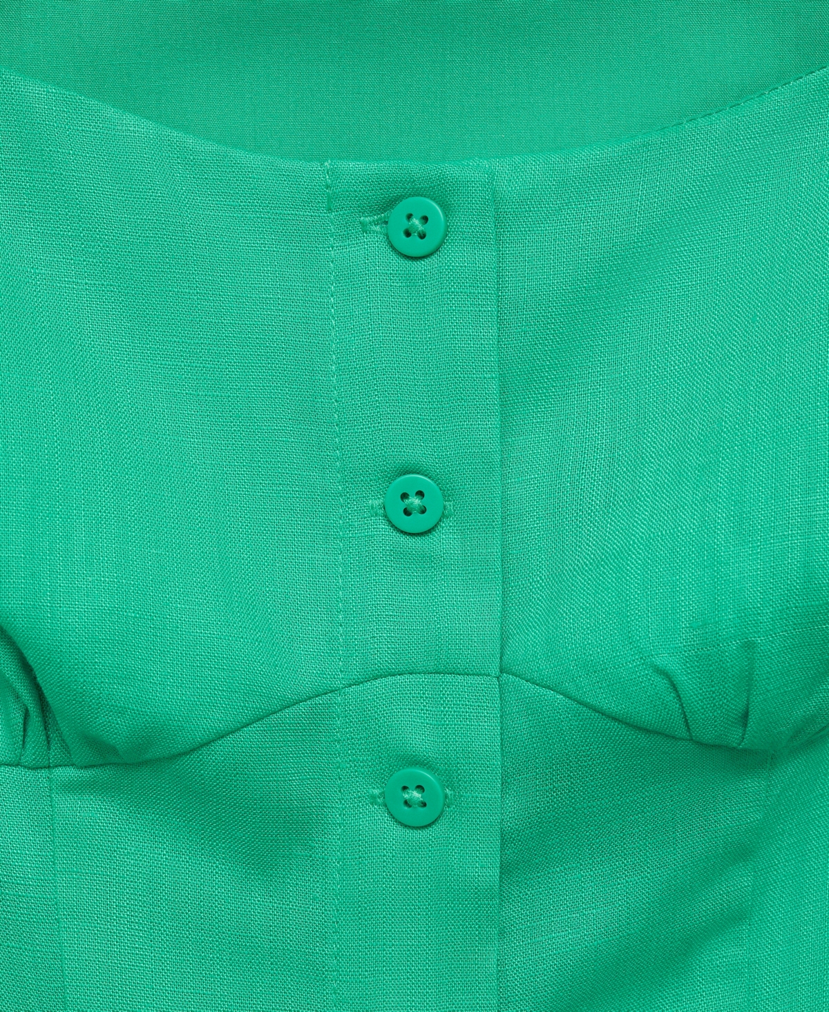 Mango Button-up Midi Dress In Green