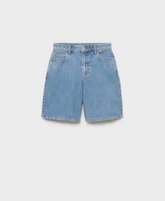 Women's High-Waist Straight-Fit Denim Shorts