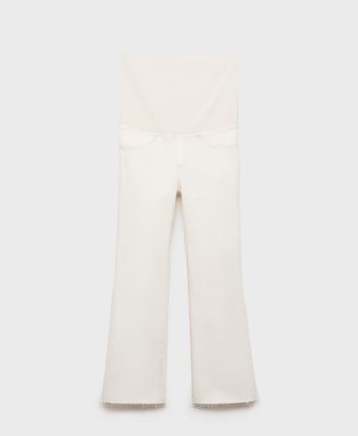 MANGO - Women's Maternity Flared Cropped Jeans