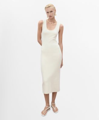 MANGO - Women's Fitted Midi Dress