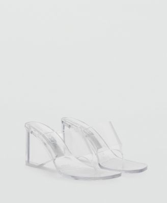 MANGO - Women's Transparent Vinyl Wedge Sandals