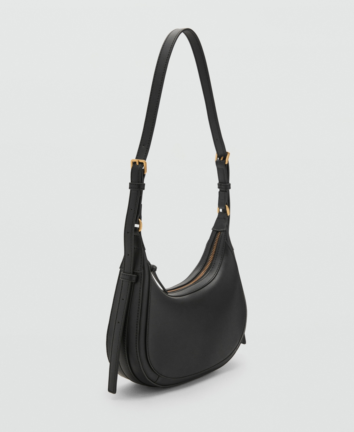 Women's Oval Shoulder Bag - Black