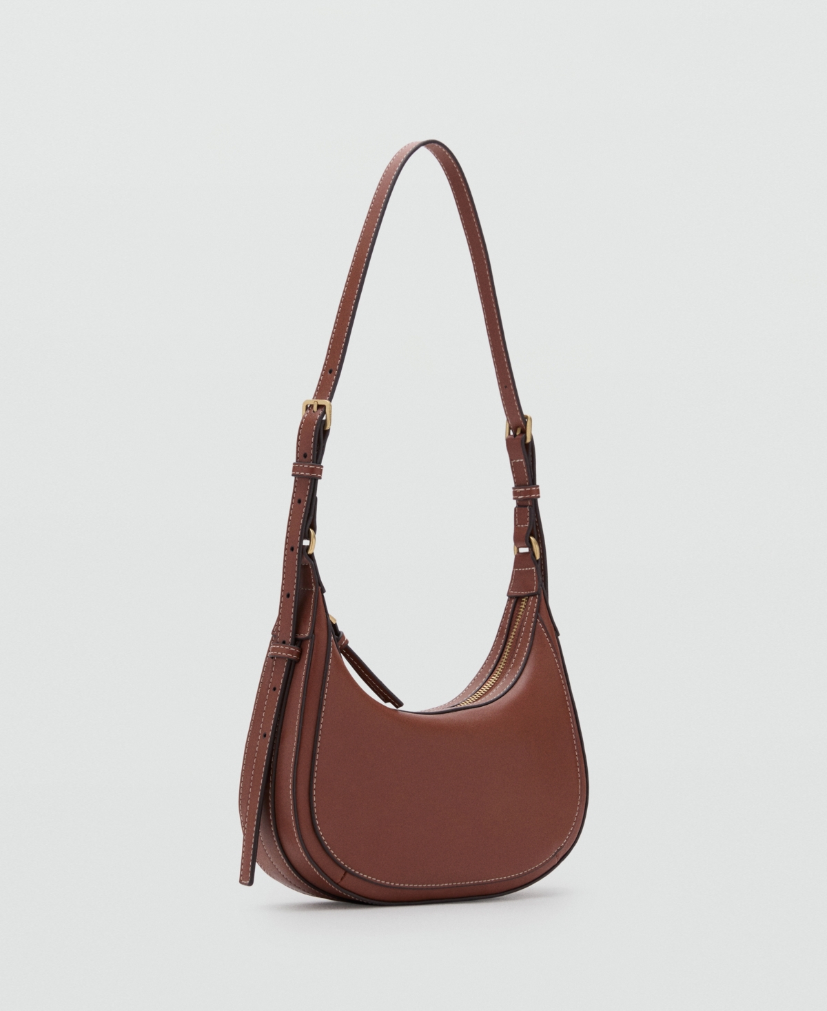 Women's Oval Shoulder Bag - Leather