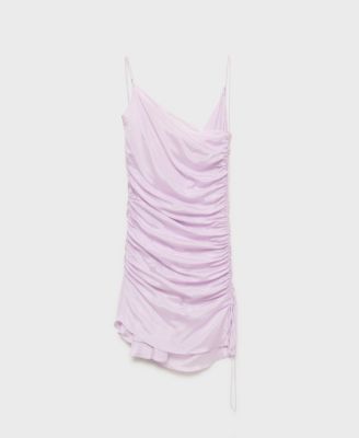 Women's Satin Finish Gathered Dress