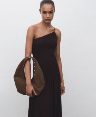 Women's Gathered Body Asymmetrical Dress