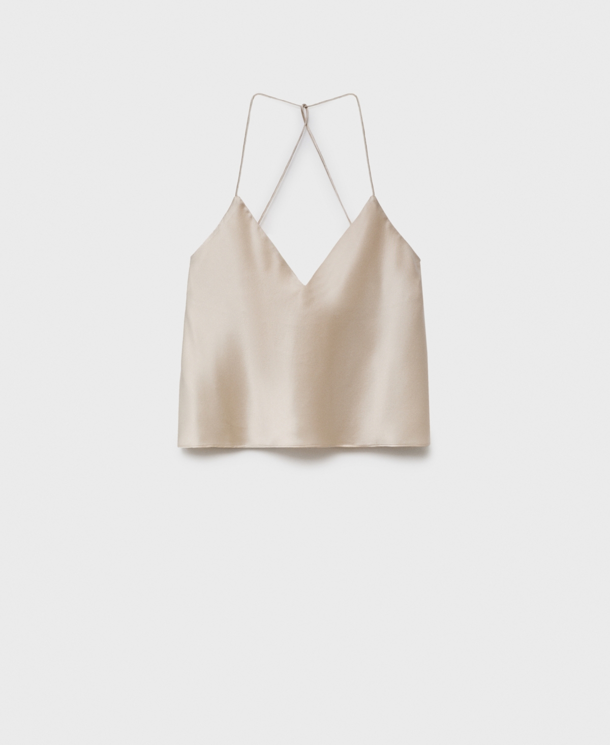 Mango Women's Silk Pajama Top In White