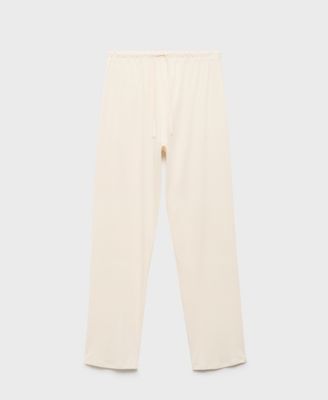 MANGO - Women's Plain Cotton Pajama Pants