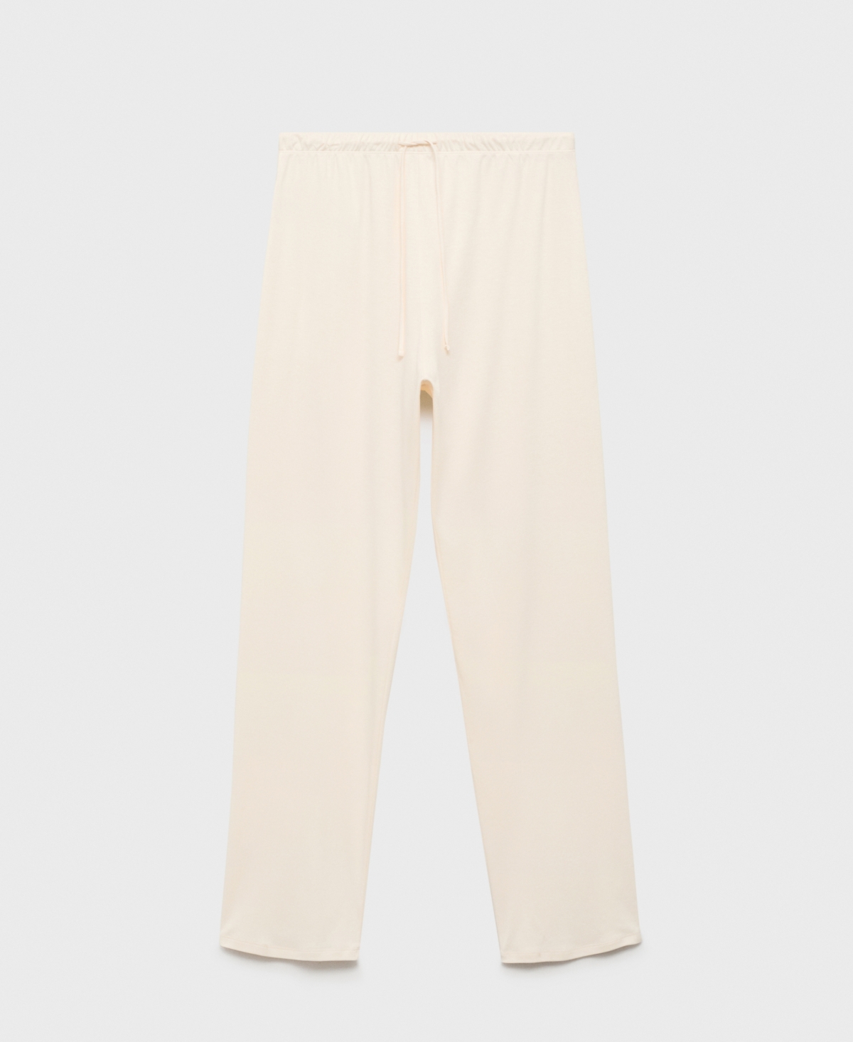 Mango Solid Cotton Pajama Pants In White