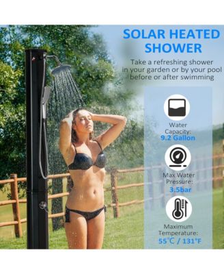 Outdoor Solar-Powe Sding Shower with Temperature Adjustment