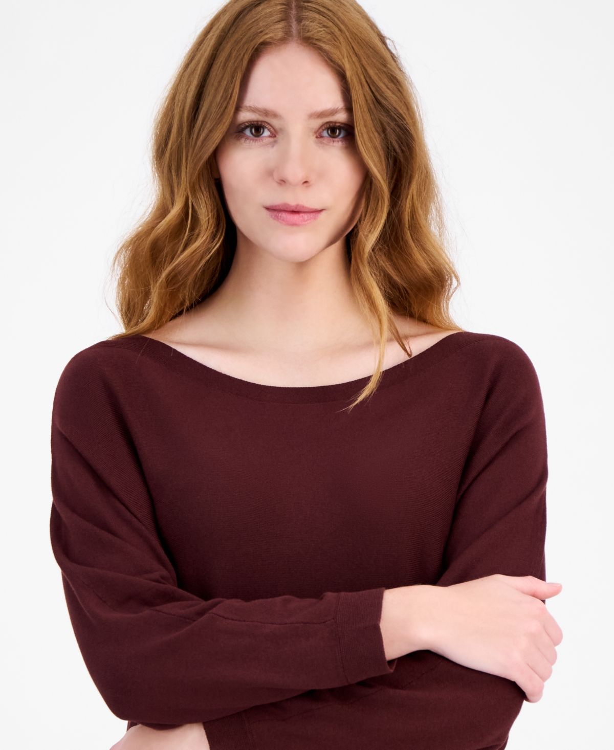Jm Collection Women's Boat-neck Dolman-sleeve Sweater, Macy's Exclusive In Multi