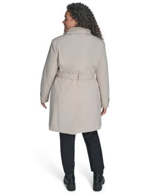 Plus Size Belted Long-Sleeve Wrap Coat, Created for Macy's
