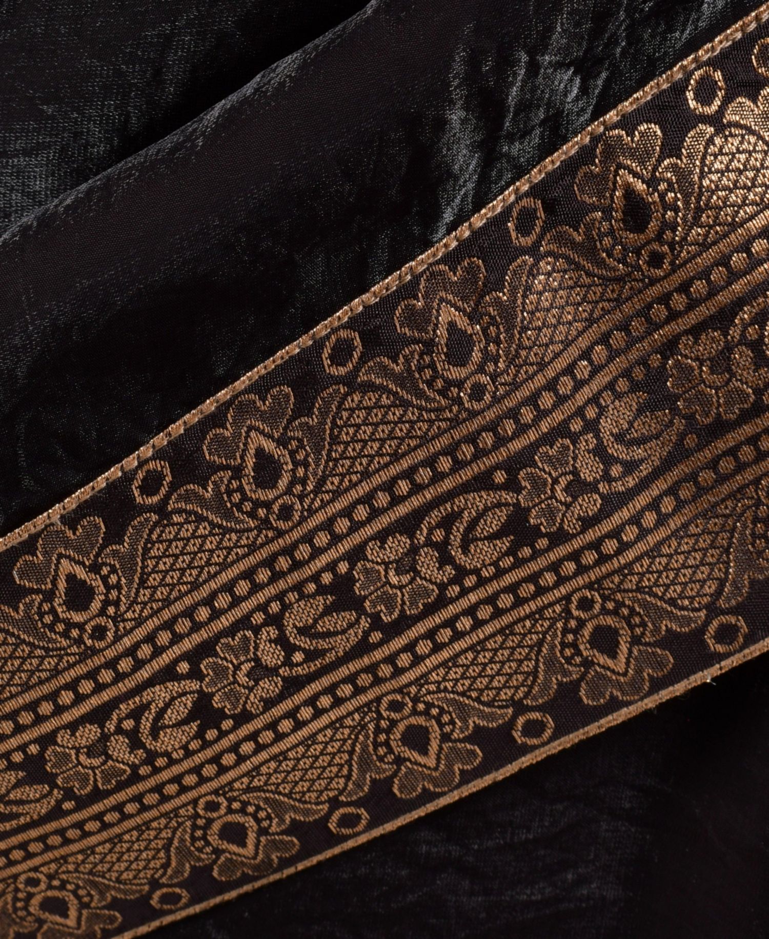Women's Black Ruffle Saree