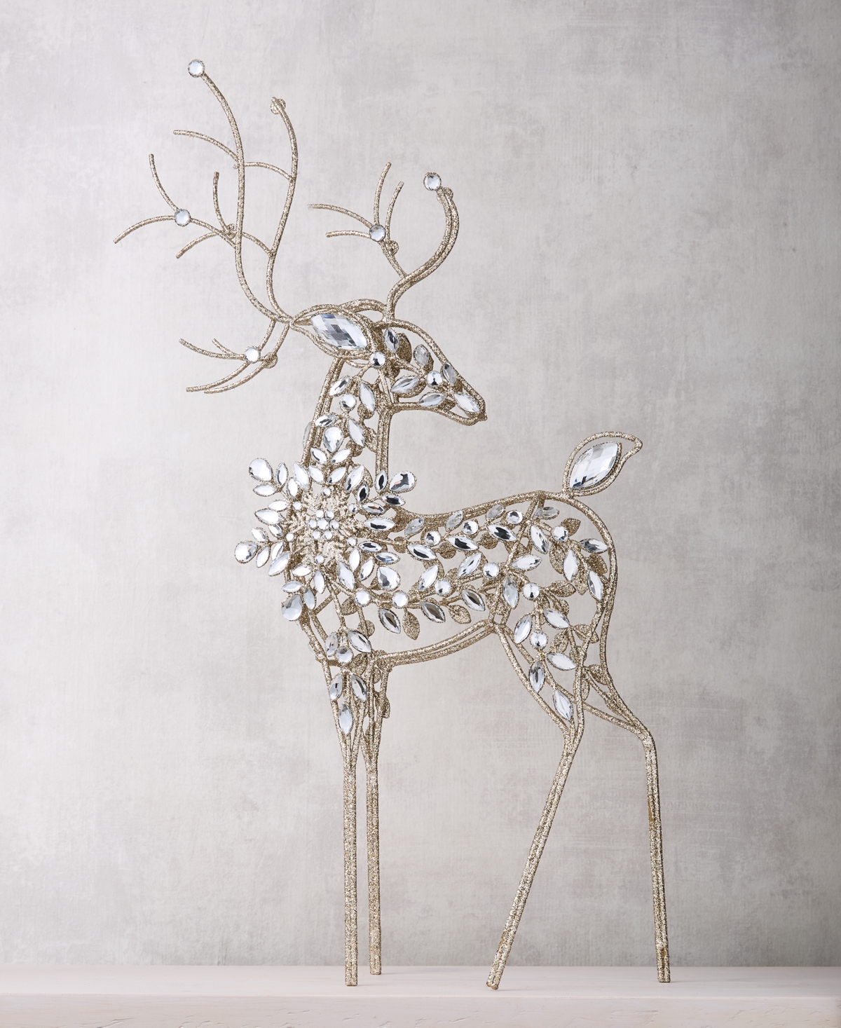Holiday Lane Opulence Iron And Gem Deer Figurine, Macy's Exclusive In Multi