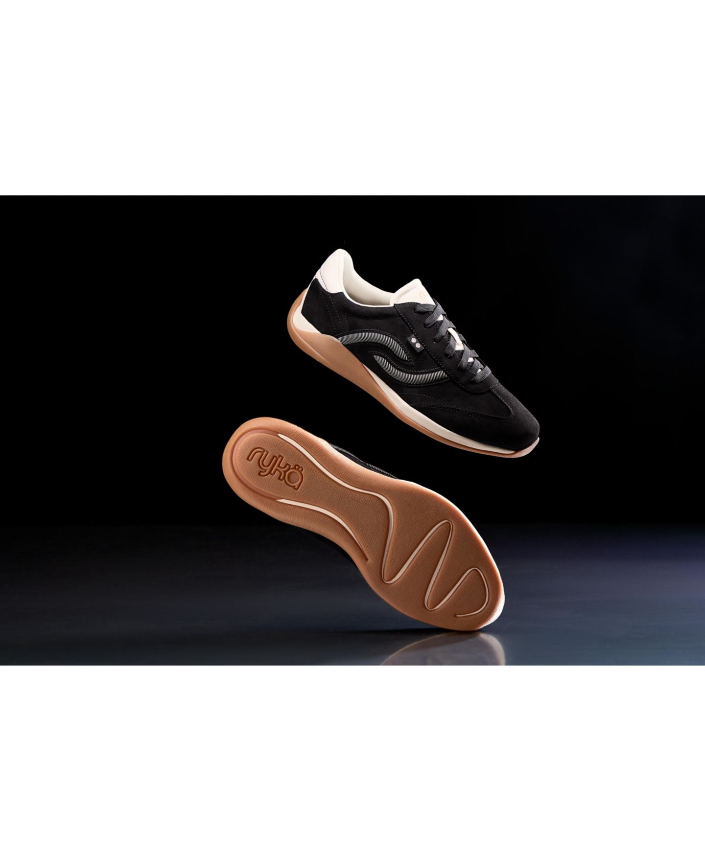 Женские кроссовки Ryka Era Low Profile Lace Up, цвет: Чёрная искусственная кожа — фото 6