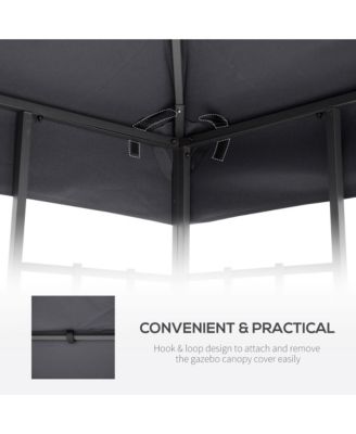 Gazebo Replacement Canopy for 01 -0153, 9.8' x 9.8', Charcoal