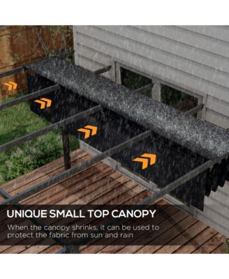 10'x13' Retractable Pergola with Wood Grain Aluminum Frame,