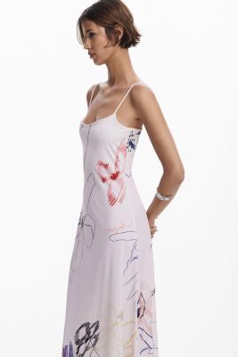 Women's 2-in-1 brushstroke dress