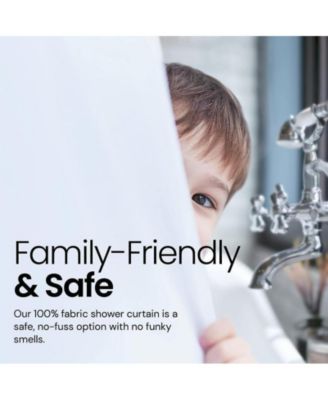 Cloth Fabric Shower Curtain, Heavy Duty Waterproof - 72" W x 72" H White