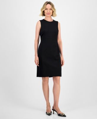 Kasper - Women's Banded-Waist Sleeveless Sheath Dress