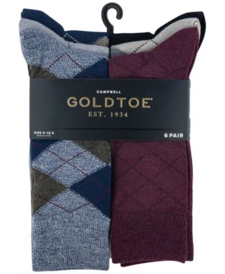 Men's 6-Pack Campbell Argyle Crew Dress Socks