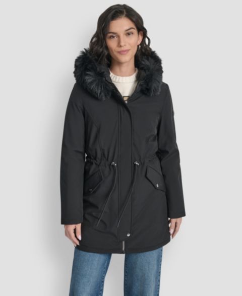 Женские куртки DKNY Trim Hooded Anorak Puffer Coat