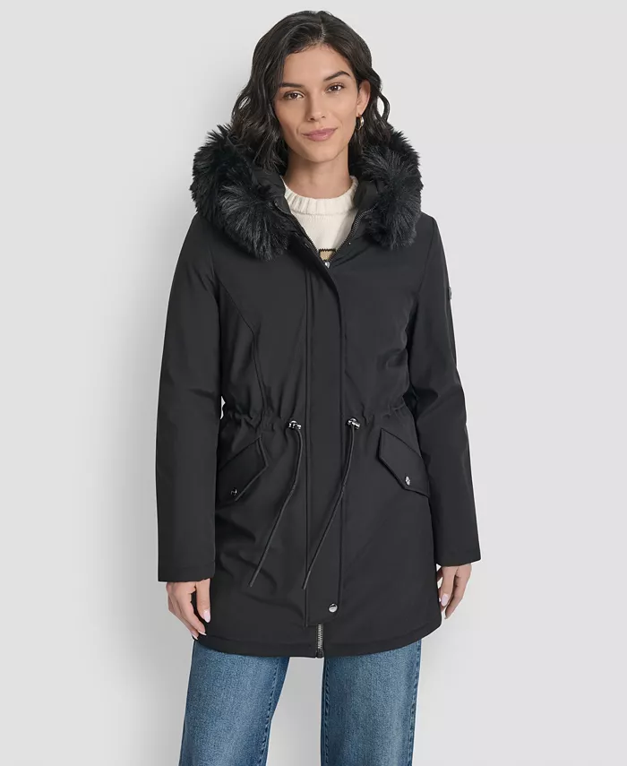 Women's Trim Hooded Anorak Puffer Coat