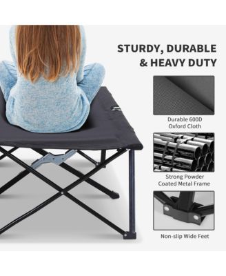 2 Person Folding Camping, Portable Sleeping Cot w/ Carry Bag