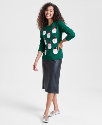 Petite Smiling Santas Sweater, Macy's Exclusive