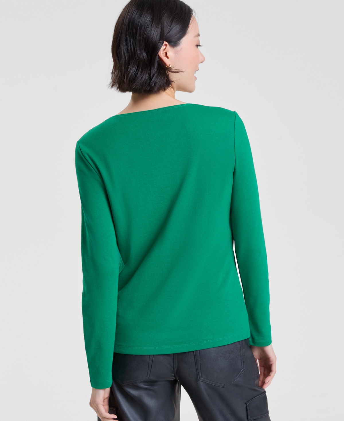 Holiday Lane Women's Fa La La Graphic Top, Macy's Exclusive In Green