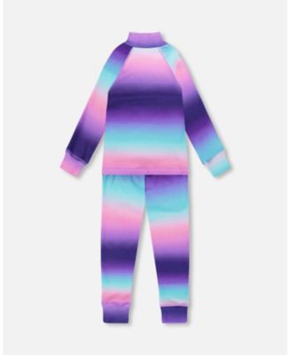 Toddler Girls Two-Piece Thermal Underwear Set Purple Gradient - Toddler|Child