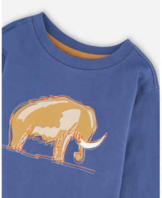 Boy Cotton Long Sleeve T-Shirt Blue - Child